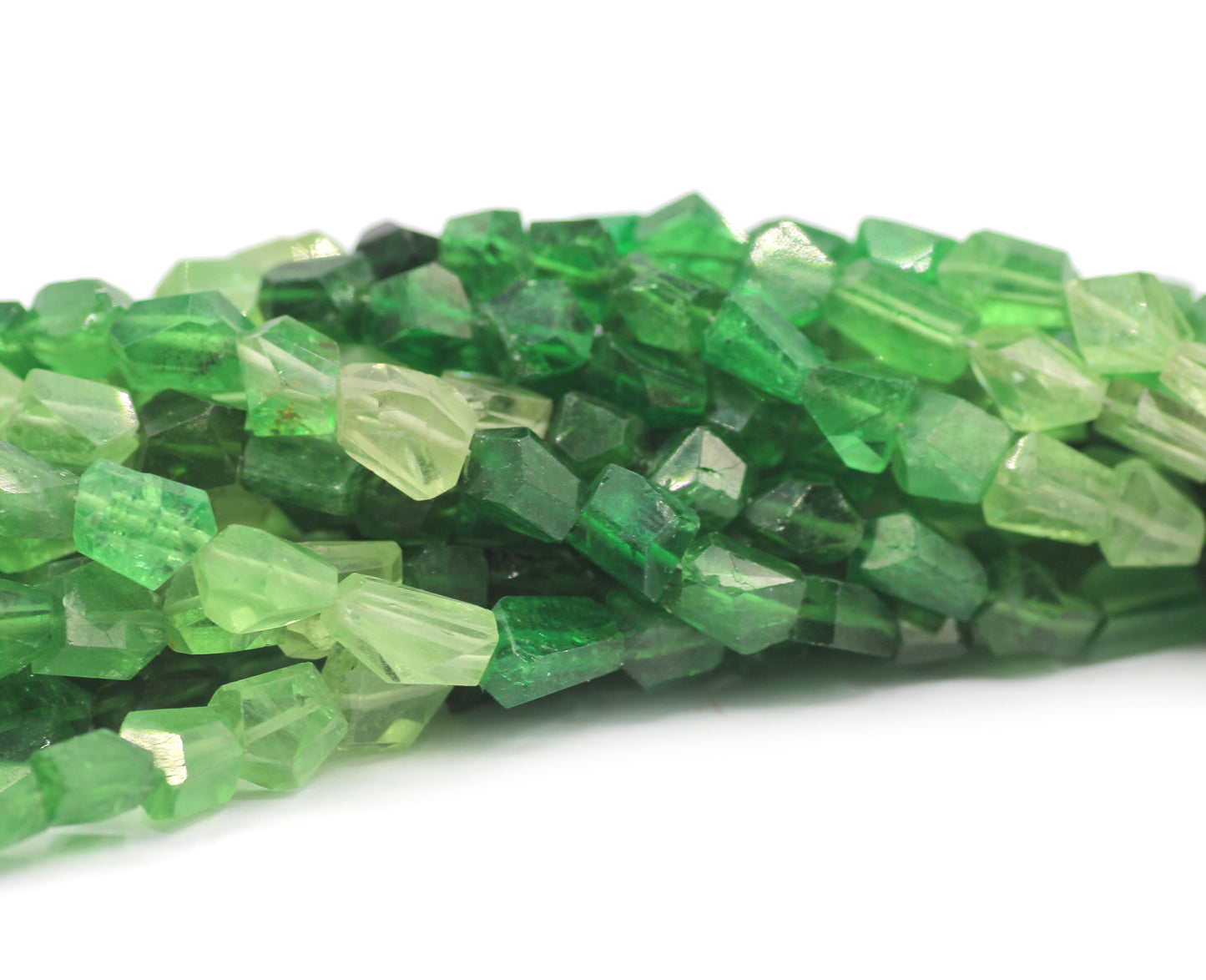 Tsavorite Faceted Nuggets Beads,Faceted Beads