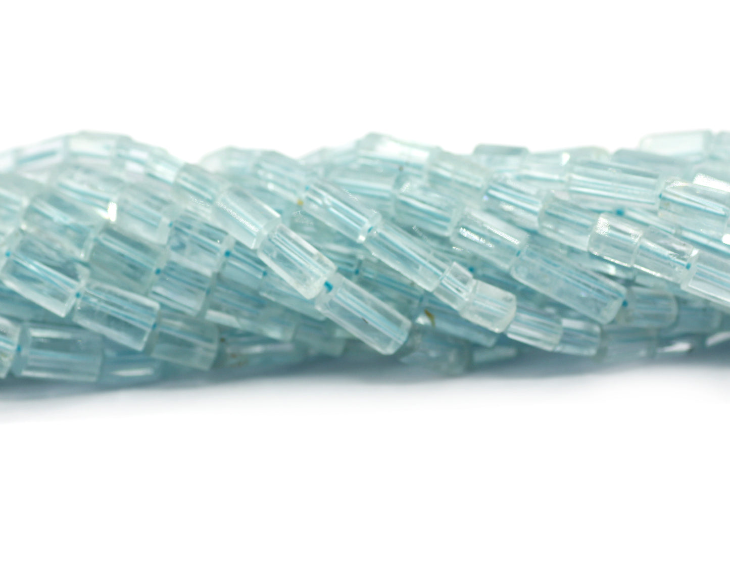 Aquamarine Faceted Tube Beads,Faceted Beads