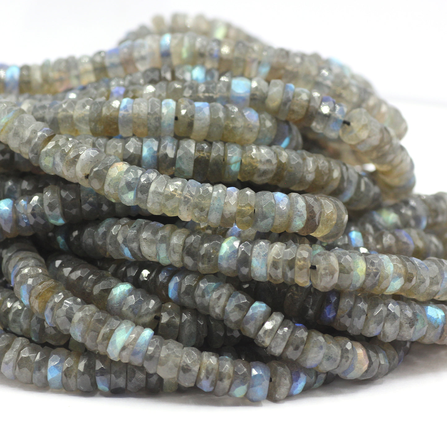 Labradorite Faceted Beads Rondelle, Faceted Beads