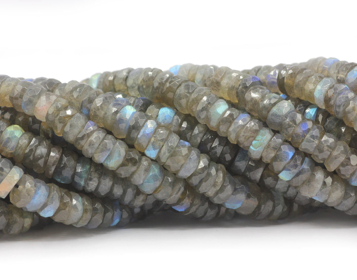 Labradorite Faceted Beads Rondelle, Faceted Beads