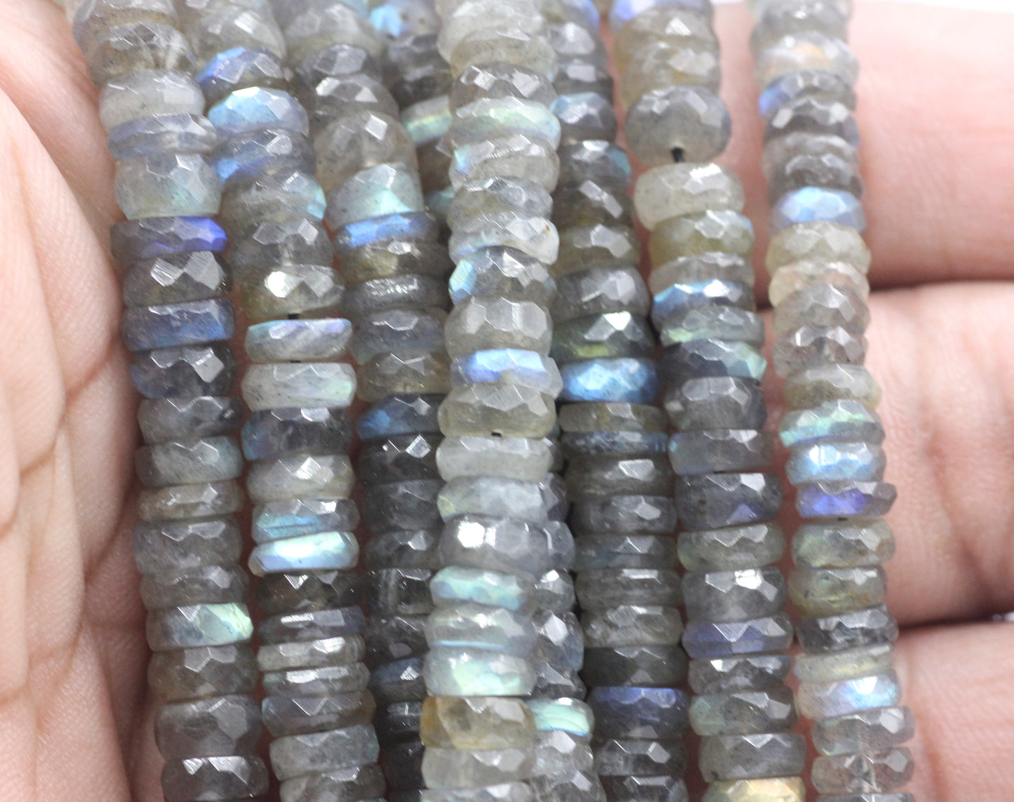 Labradorite Faceted Beads Rondelle, Faceted Beads