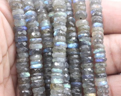 Labradorite Faceted Beads Rondelle, Faceted Beads