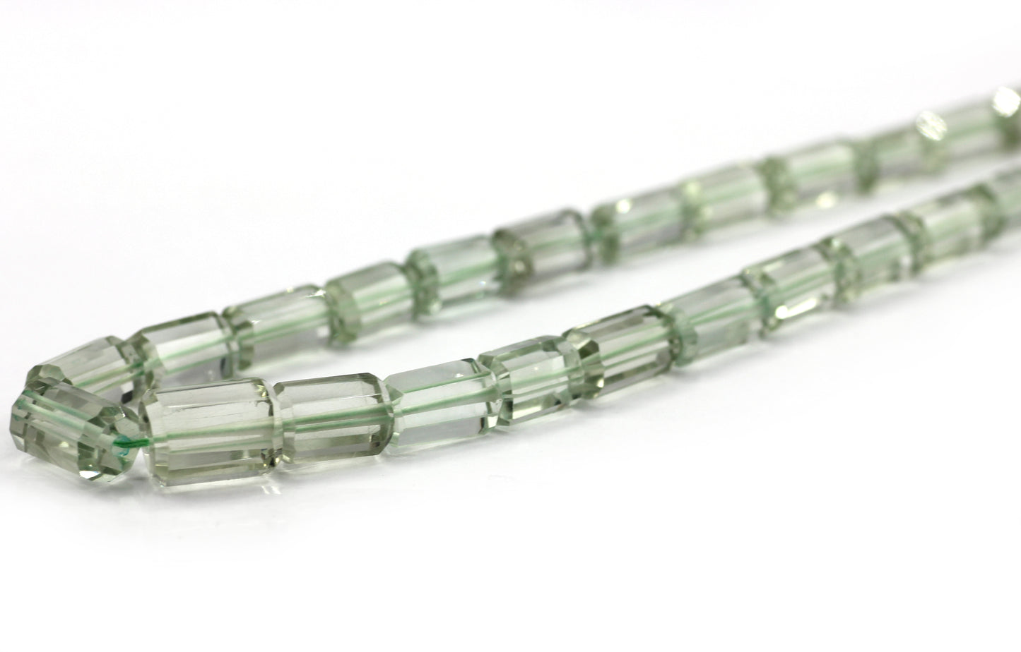 Green Amethyst Faceted Tube Beads,Faceted Beads