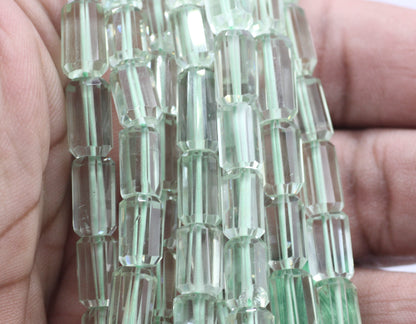 Green Amethyst Faceted Tube Beads,Faceted Beads