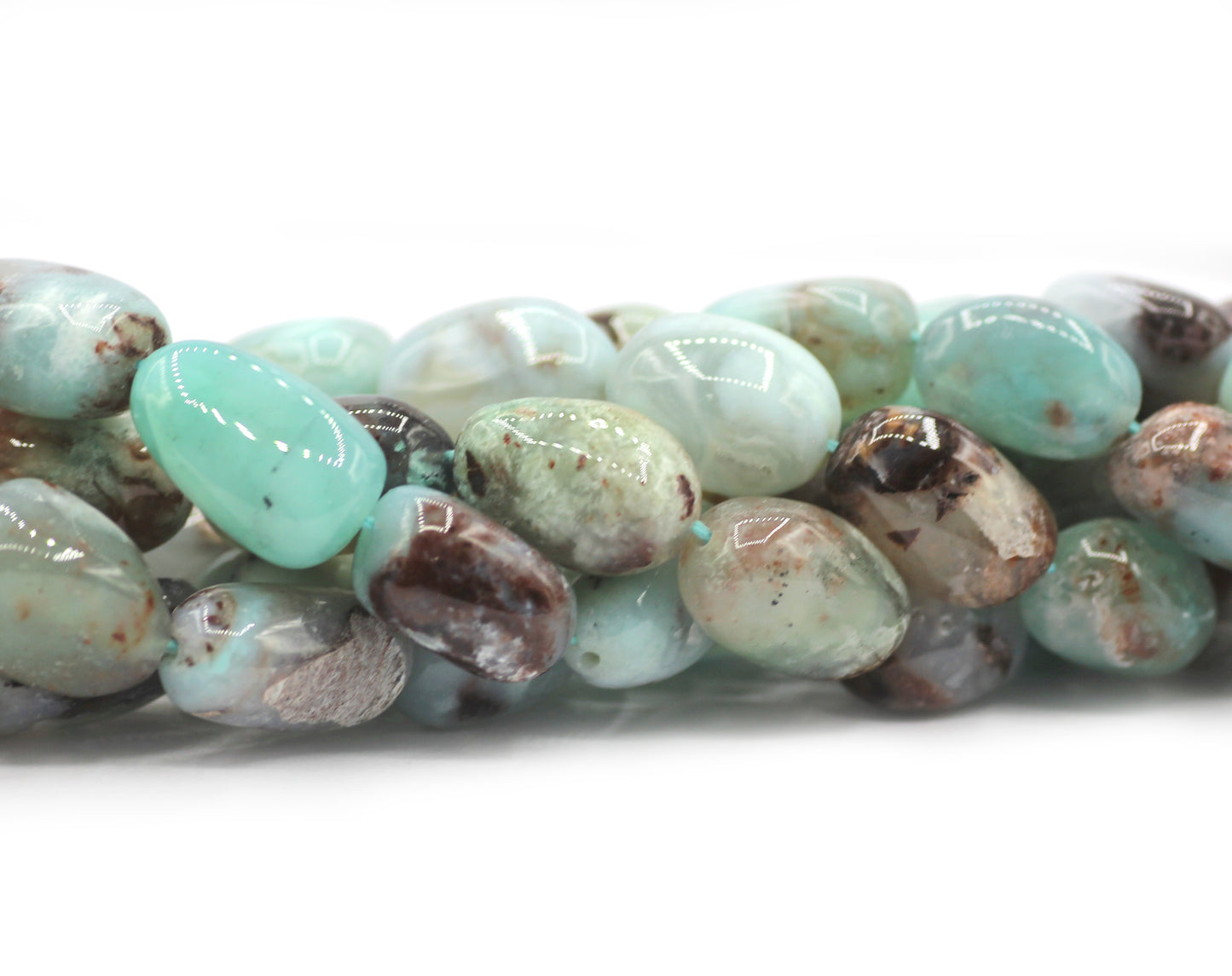 Aquamarine Nuggets Beads,Smooth Beads