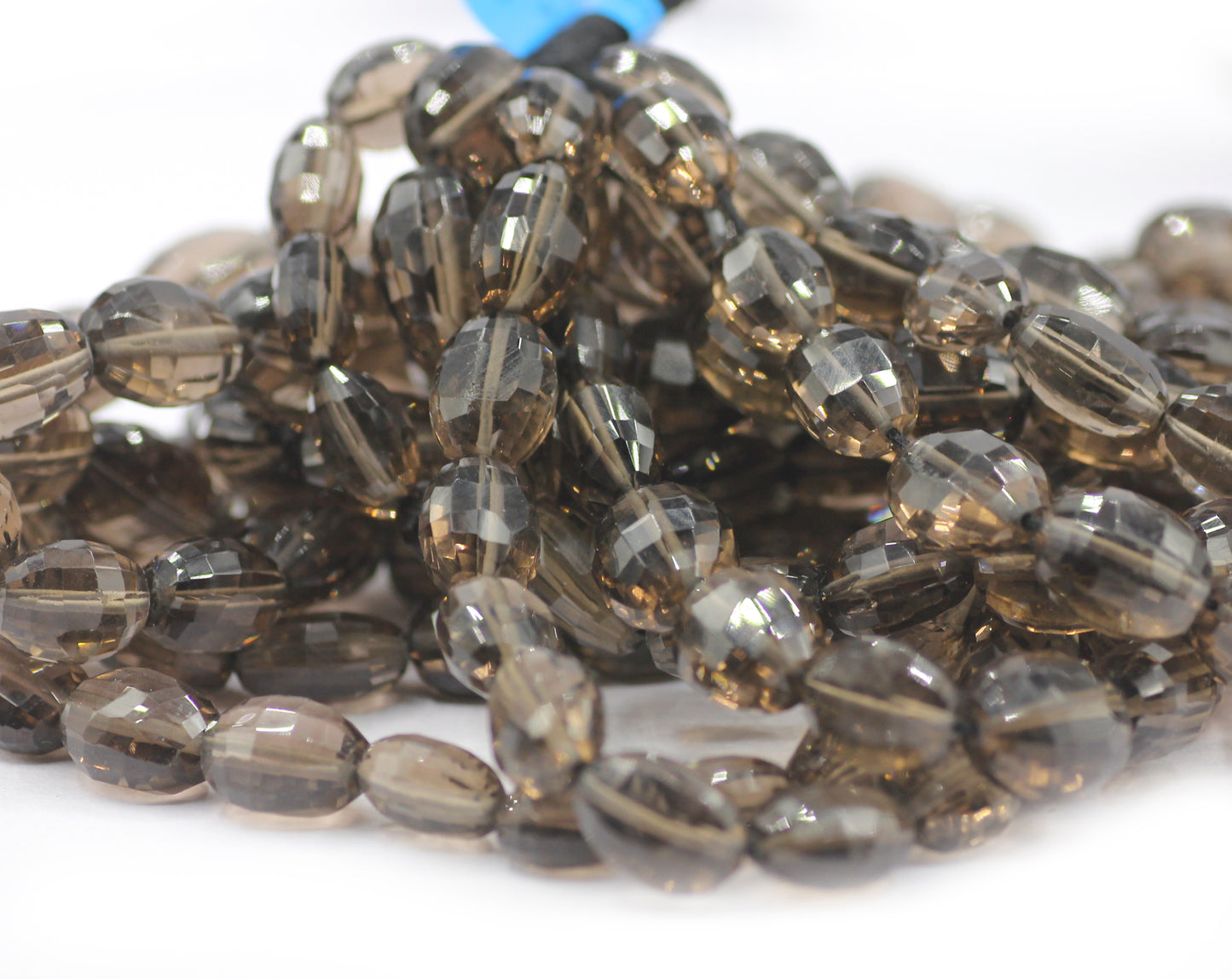 Smoky Quartz Faceted Oval Beads, Faceted Beads