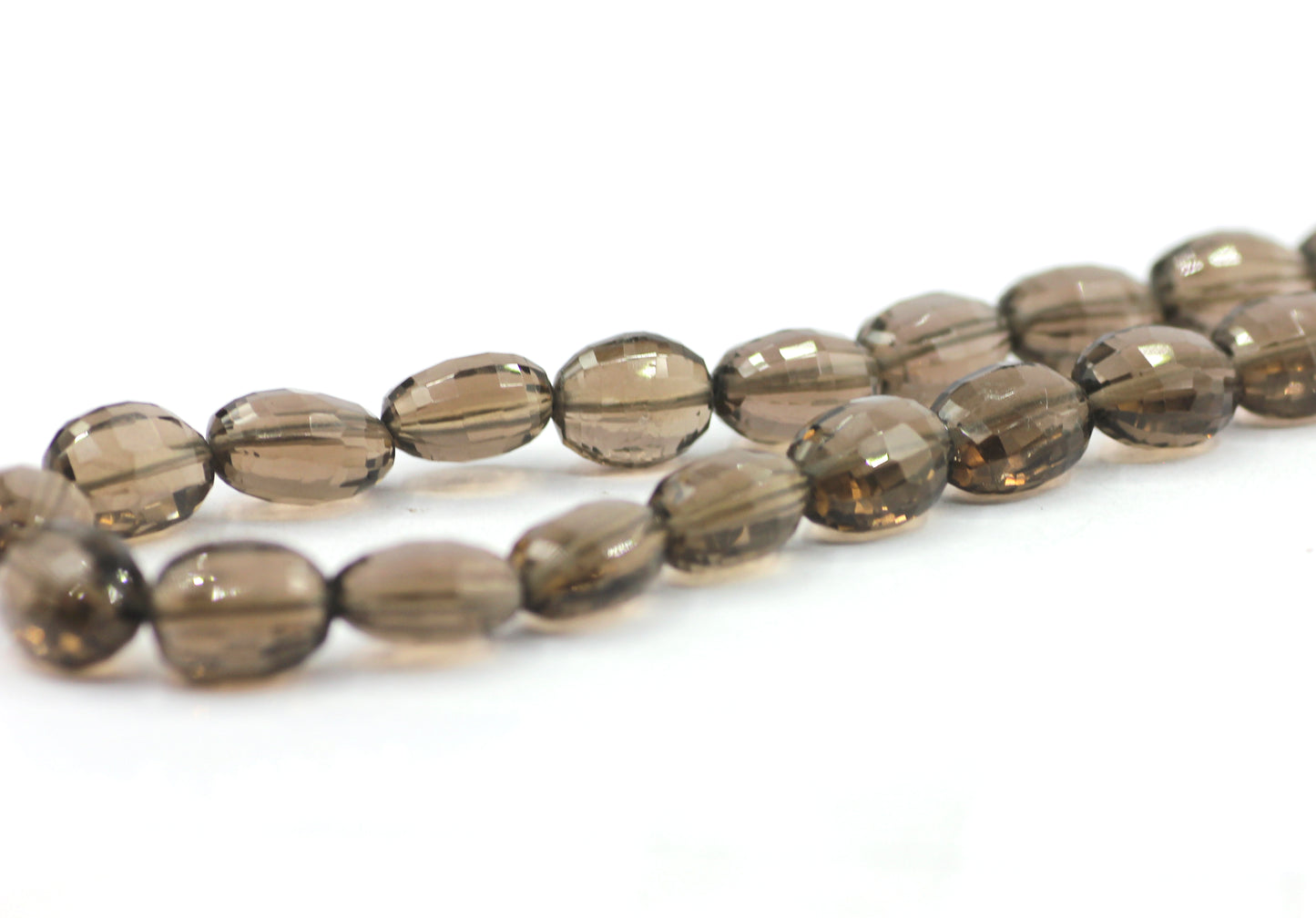 Smoky Quartz Faceted Oval Beads, Faceted Beads