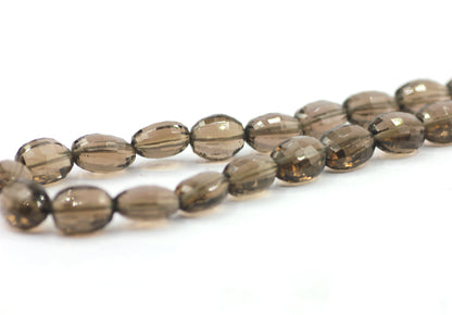 Smoky Quartz Faceted Oval Beads, Faceted Beads