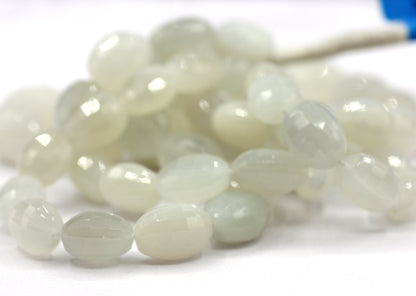 Moonstone Faceted Oval Beads, White Moonstone Faceted Beads Oval