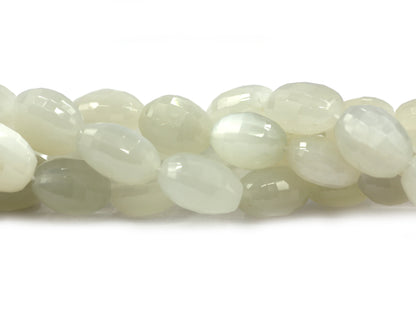 Moonstone Faceted Oval Beads, White Moonstone Faceted Beads Oval