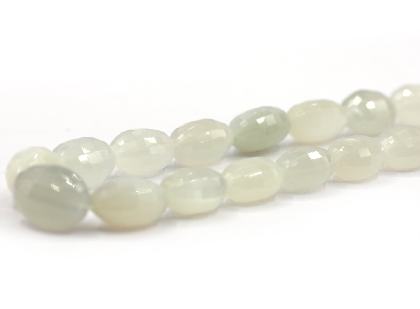 Moonstone Faceted Oval Beads, White Moonstone Faceted Beads Oval
