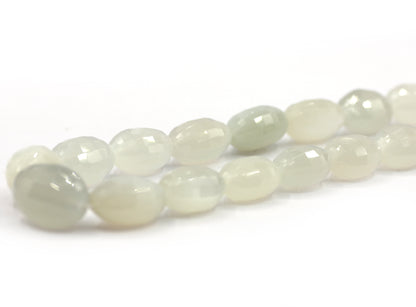 Moonstone Faceted Oval Beads, White Moonstone Faceted Beads Oval