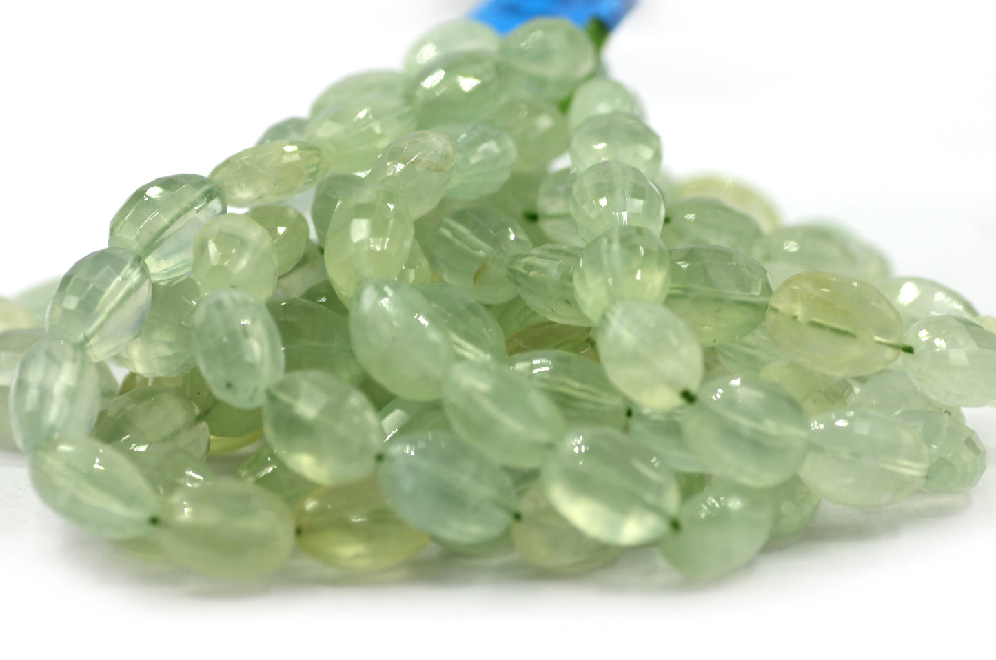 Prehnite Faceted Oval Beads, Faceted Beads