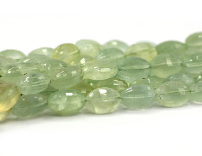 Prehnite Faceted Oval Beads, Faceted Beads
