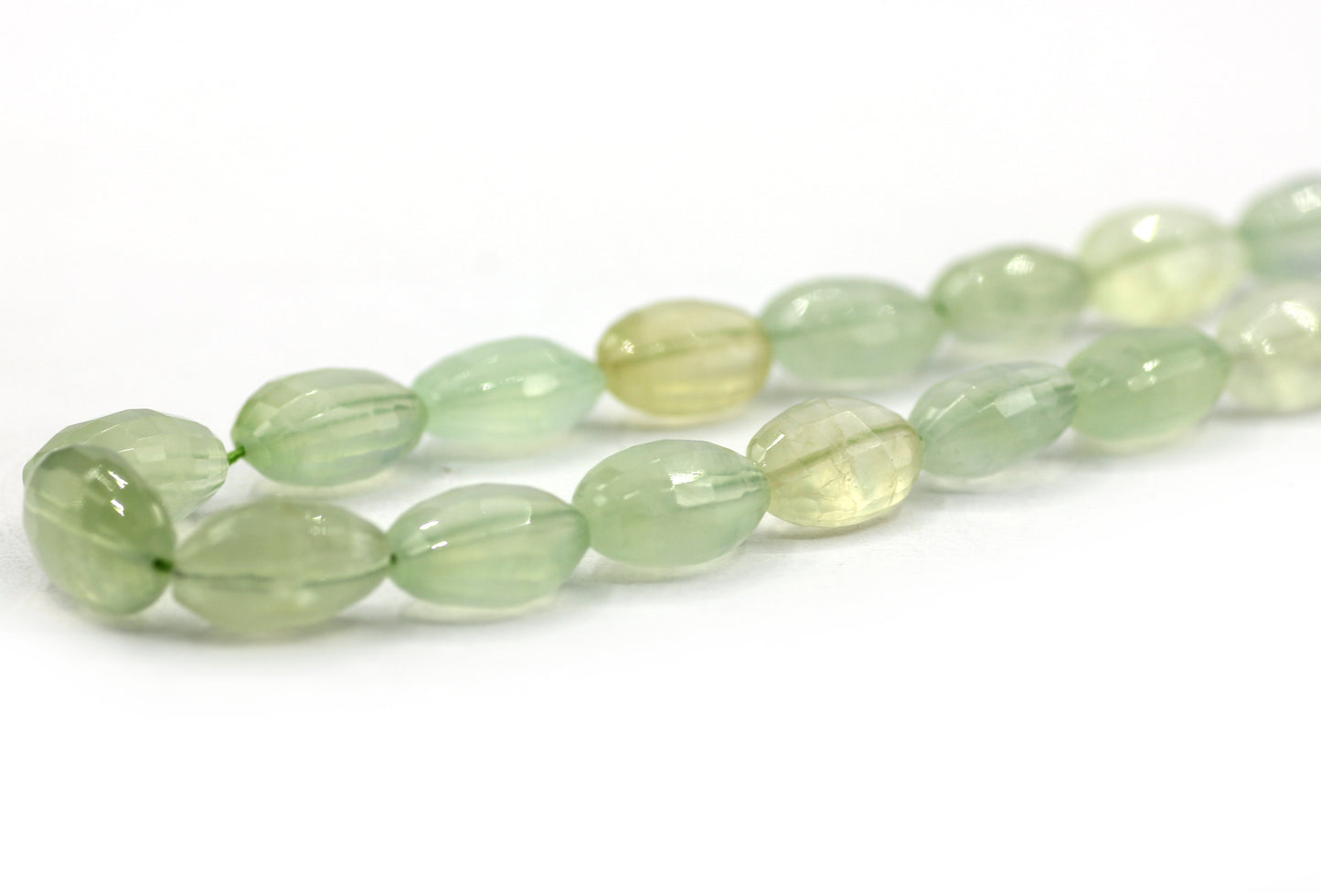 Prehnite Faceted Oval Beads, Faceted Beads