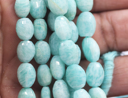Amazonite Faceted Oval Beads, Faceted Beads
