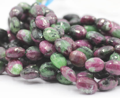 Ruby Zoisite Faceted Oval Beads, Faceted Beads