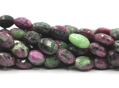 Ruby Zoisite Faceted Oval Beads, Faceted Beads