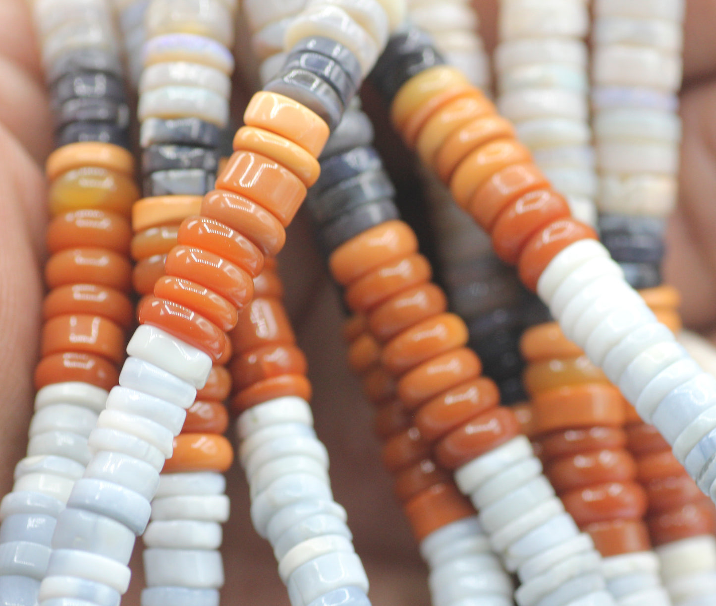 Multi Opal Smooth Wheel Beads,Smooth Beads