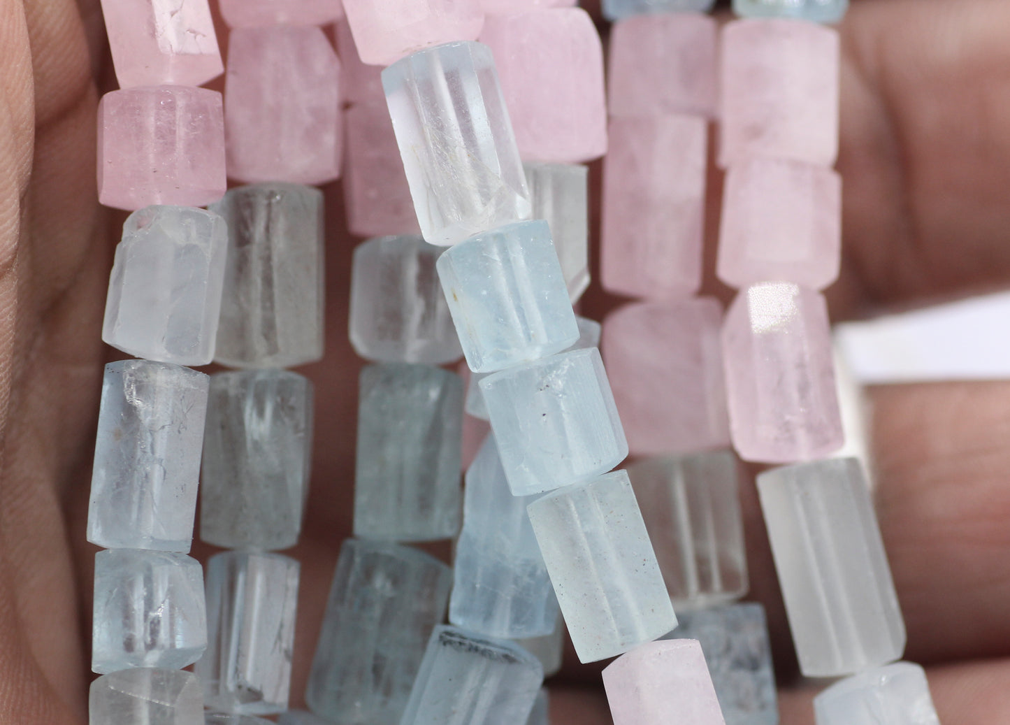Aquamarine fac Tube Beads,Faceted Beads