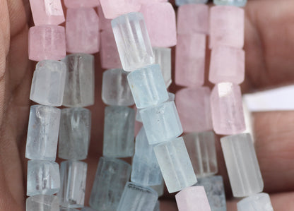 Aquamarine fac Tube Beads,Faceted Beads