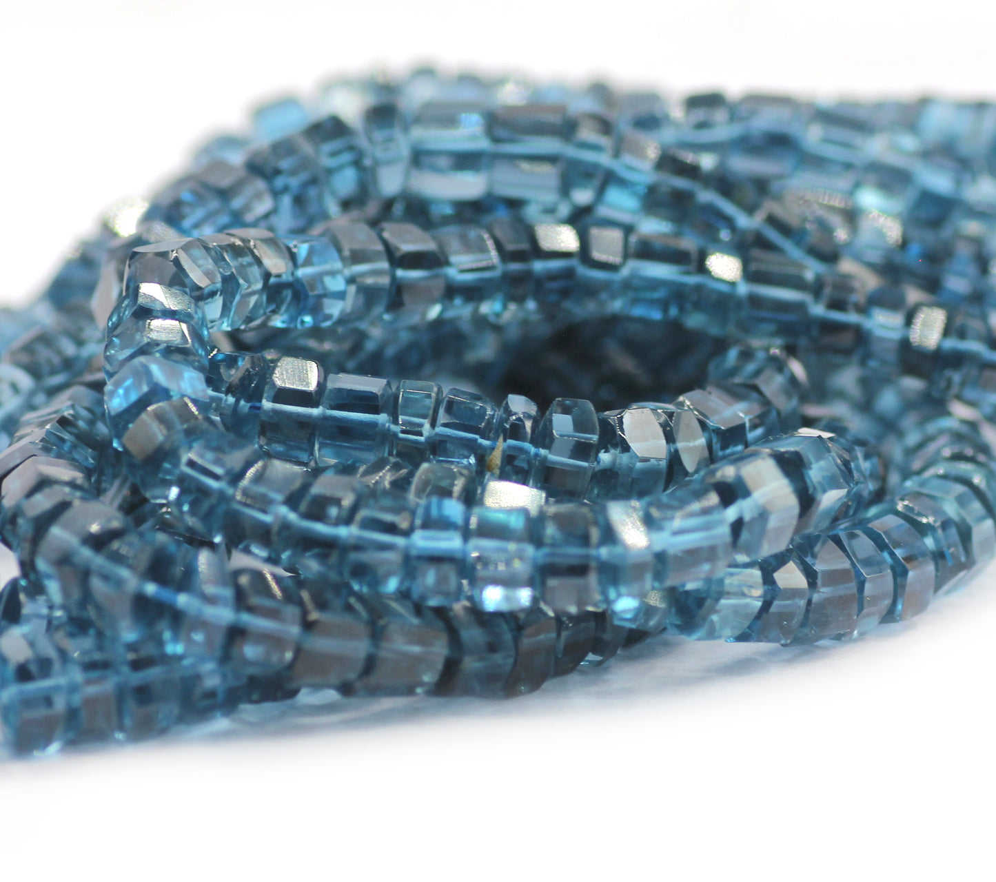 London topaz Faceted Wheel Beads,Faceted Beads