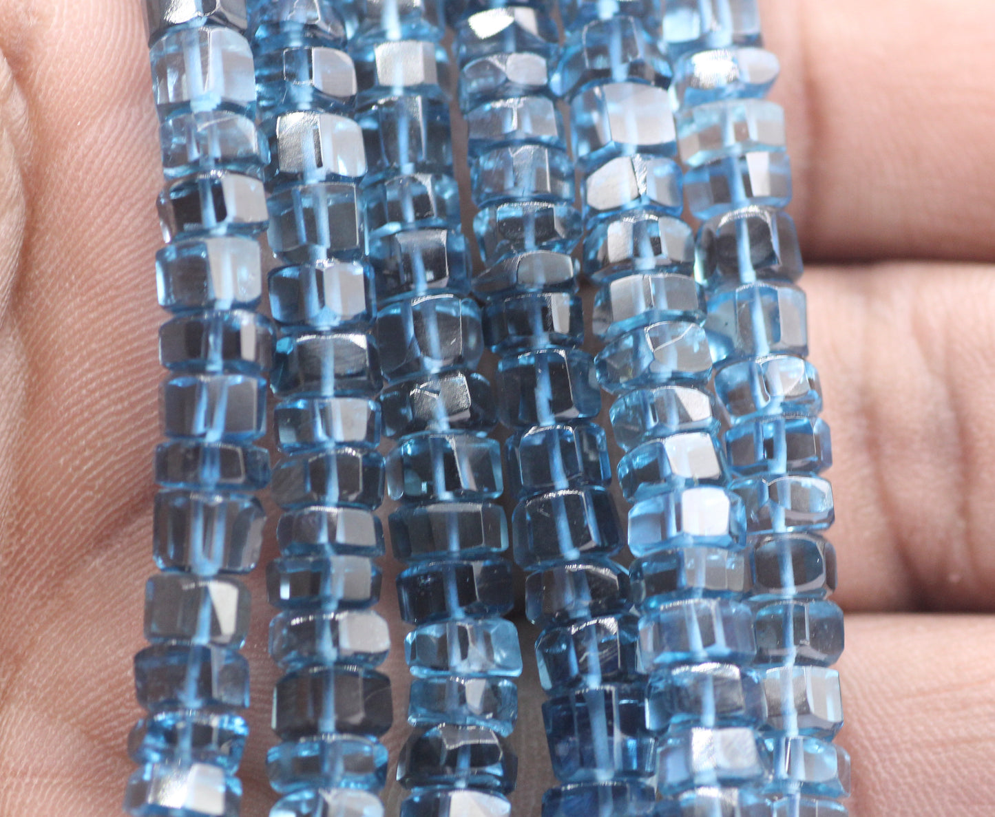 London topaz Faceted Wheel Beads,Faceted Beads