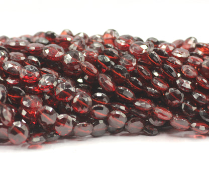 Garnet Faceted Coin Beads,Faceted Beads