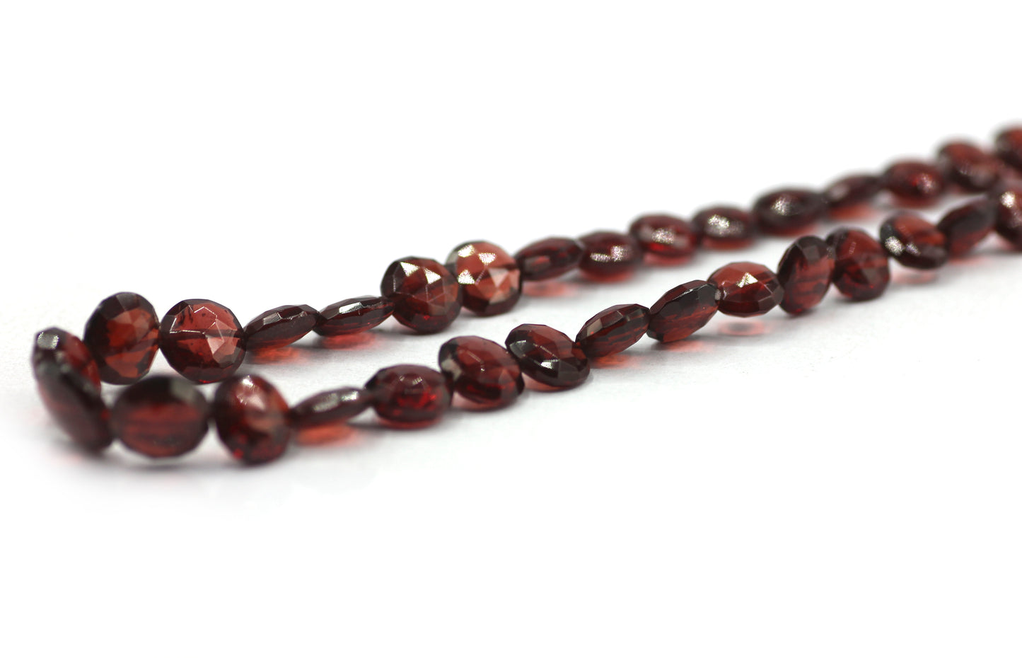 Garnet Faceted Coin Beads,Faceted Beads