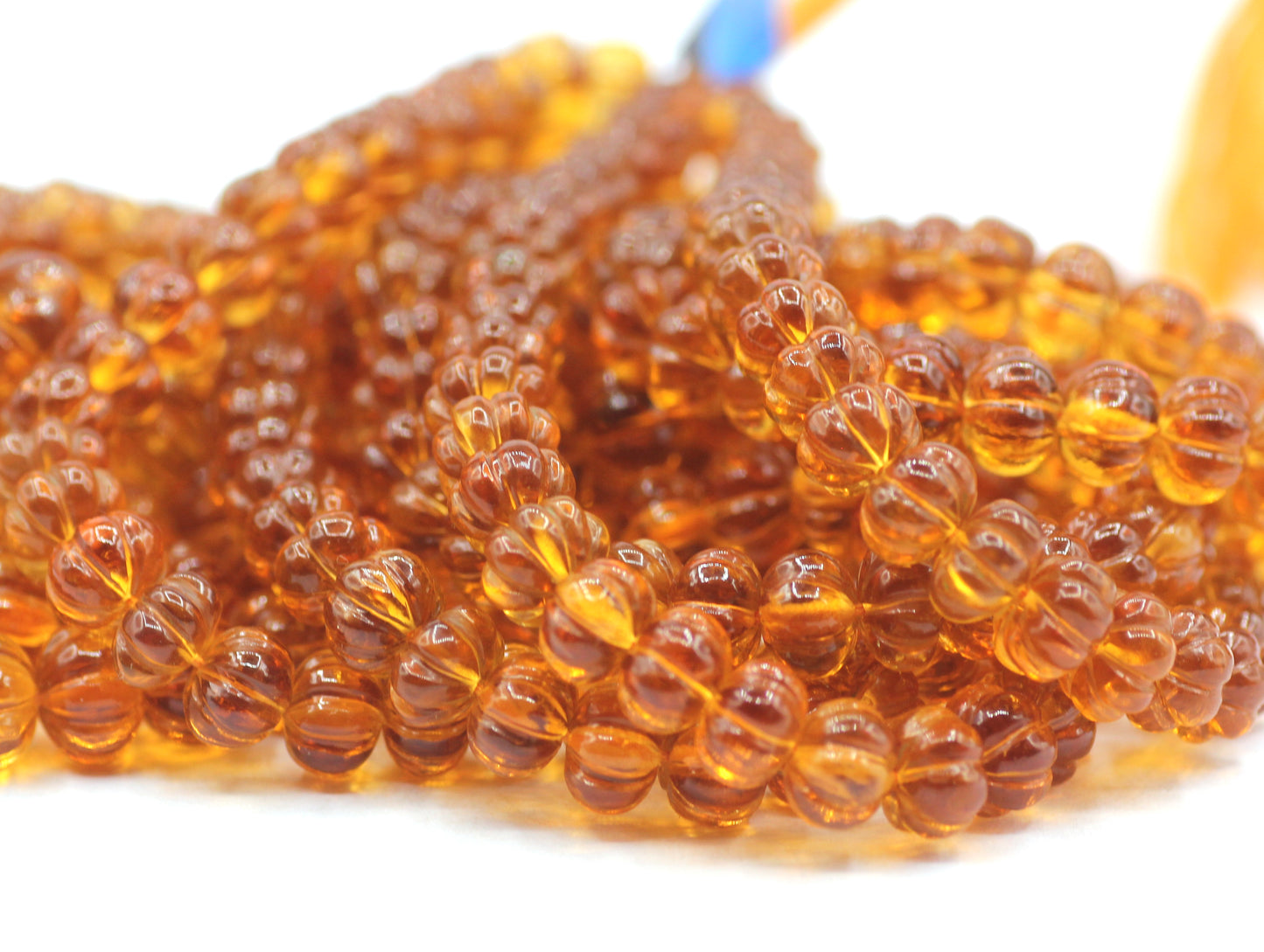 Citrine Melon Beads,Smooth Beads