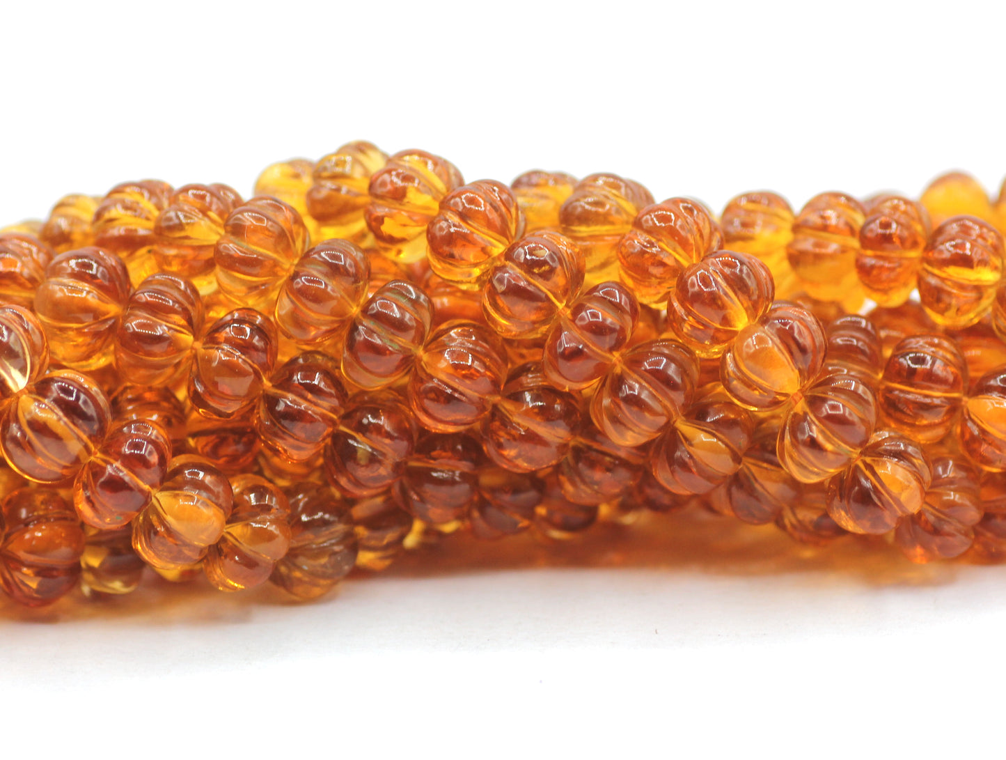 Citrine Melon Beads,Smooth Beads