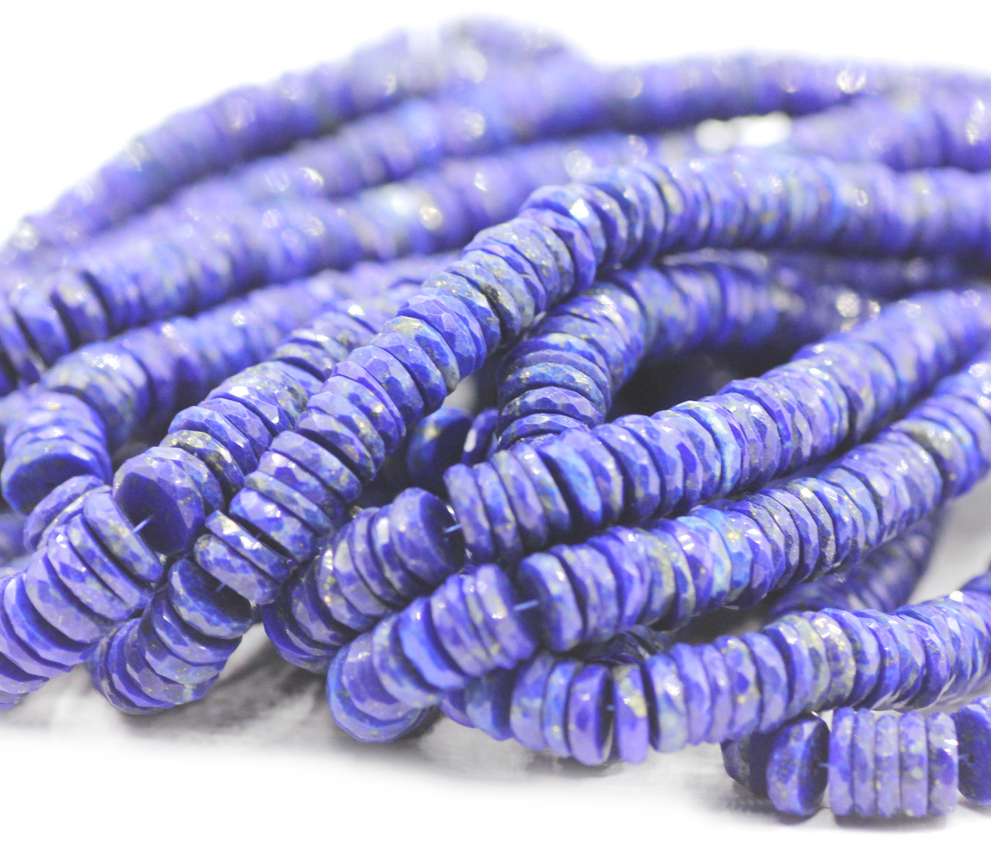 Lapis lazuli Faceted Wheel Beads,Faceted Beads