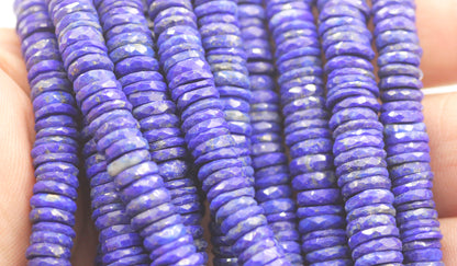 Lapis lazuli Faceted Wheel Beads,Faceted Beads