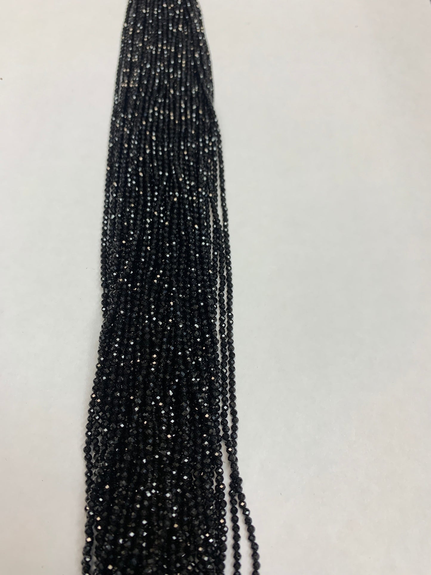 Spinel, BLACK SPINEL ROUND FACETED 2-2.50 MM
