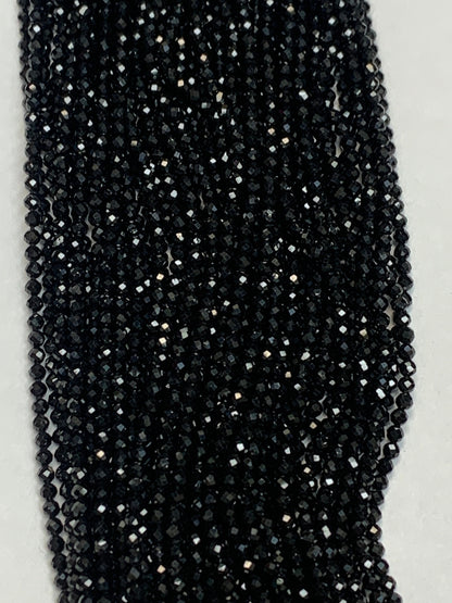Spinel, BLACK SPINEL ROUND FACETED 2-2.50 MM