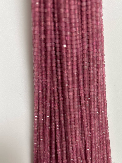 Tourmaline, Pink Tourmaline Faceted Square, Pink Tourmaline faceted box, faceted cube.