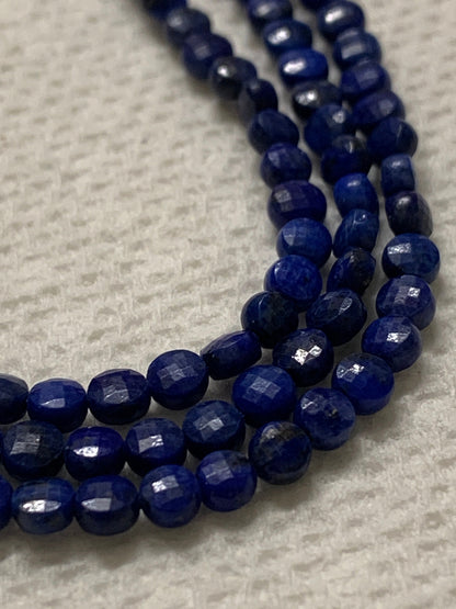 Lapis Lazuli Beads Faceted Coin