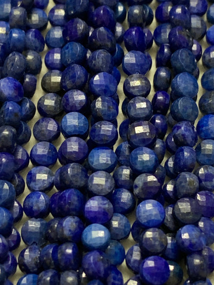 Lapis Lazuli Beads Faceted Coin