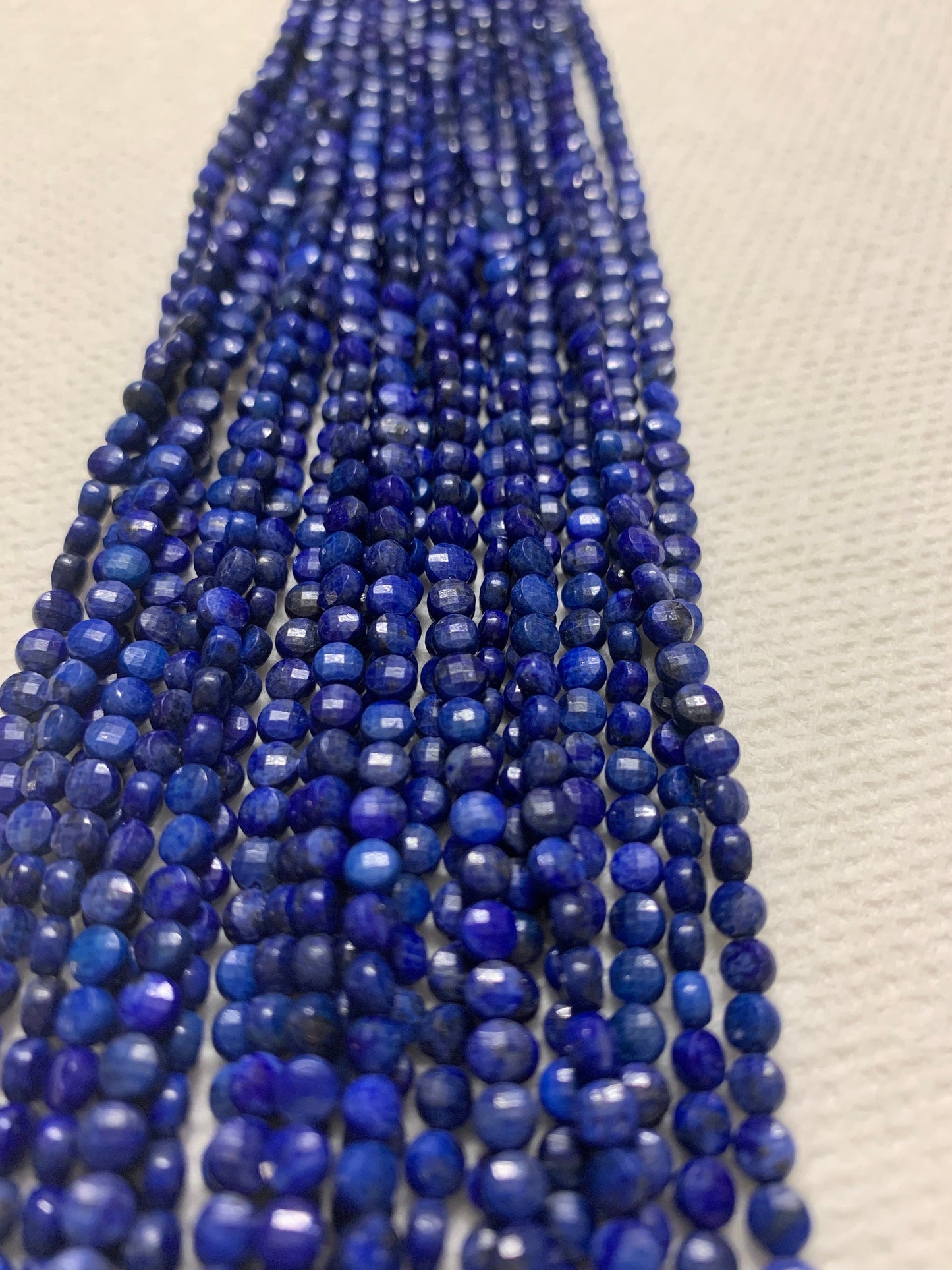 Lapis Lazuli Beads Faceted Coin