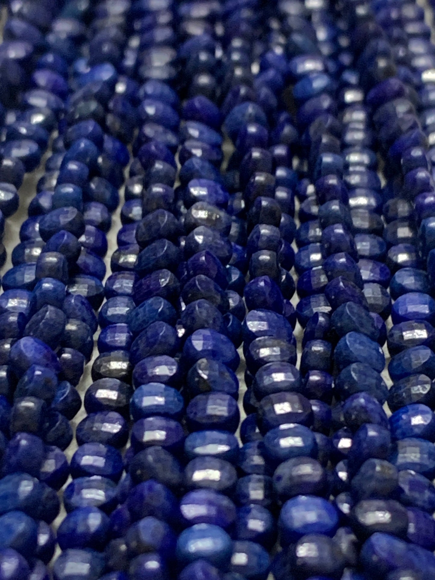 Lapis Lazuli Beads Faceted Coin