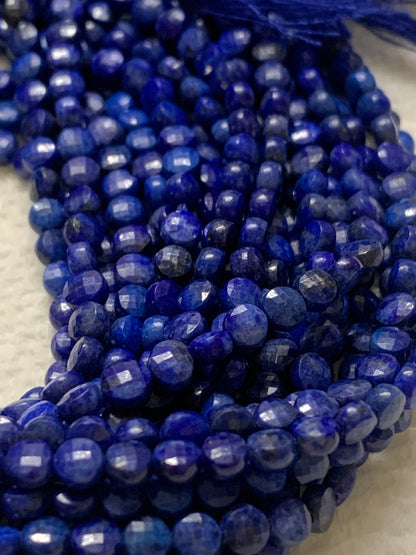 Lapis Lazuli Beads Faceted Coin