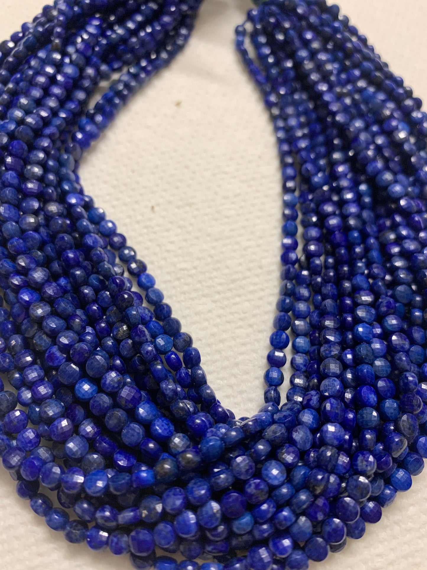 Lapis Lazuli Beads Faceted Coin