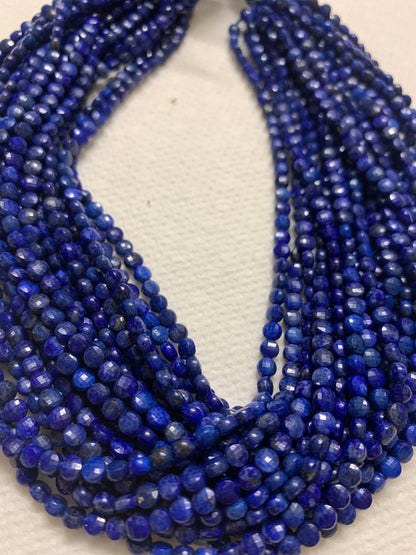 Lapis Lazuli Beads Faceted Coin