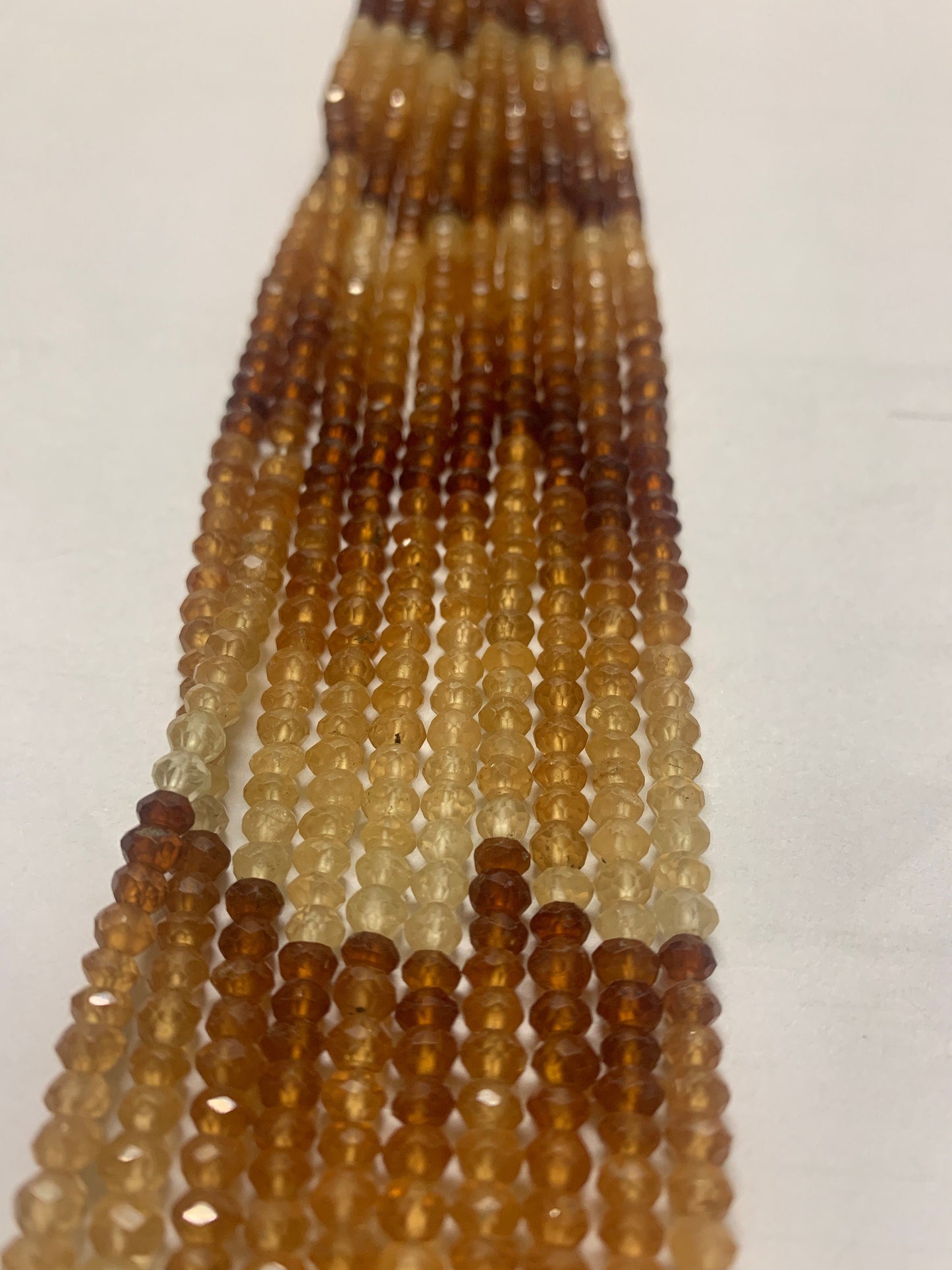 Garnet, Hessonite Shaded Roundel Beads Facetted 3-4mm