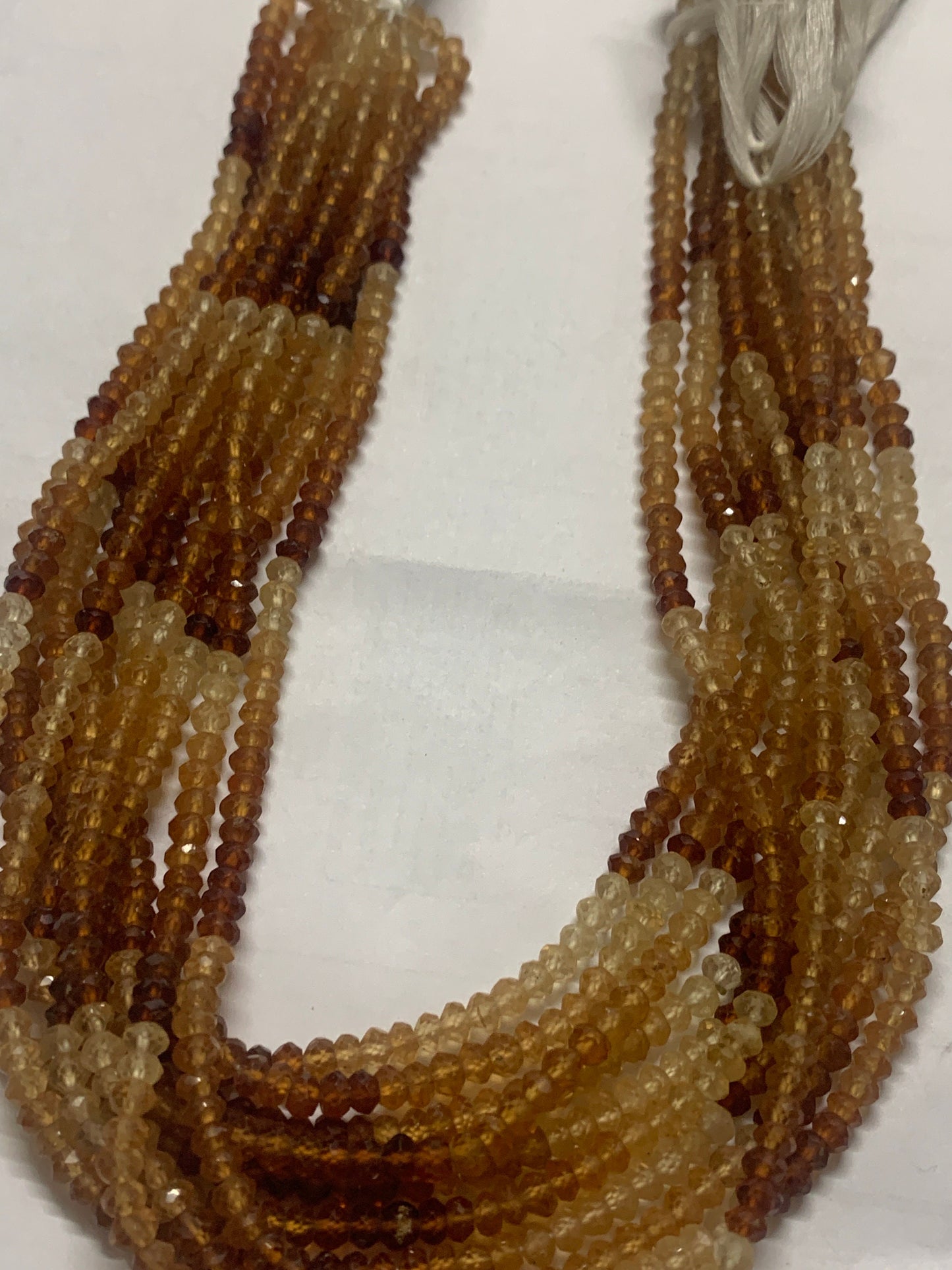 Garnet, Hessonite Shaded Roundel Beads Facetted 3-4mm