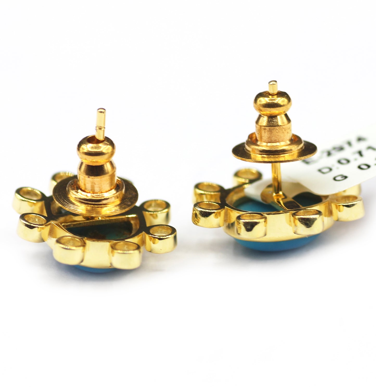 Turquoise 925 silver Diamond Earring Stud