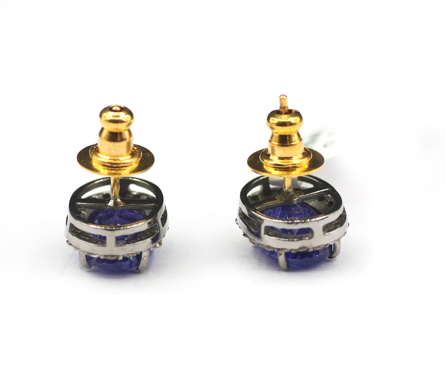 Tanzanite 925 silver Diamond Earring Stud