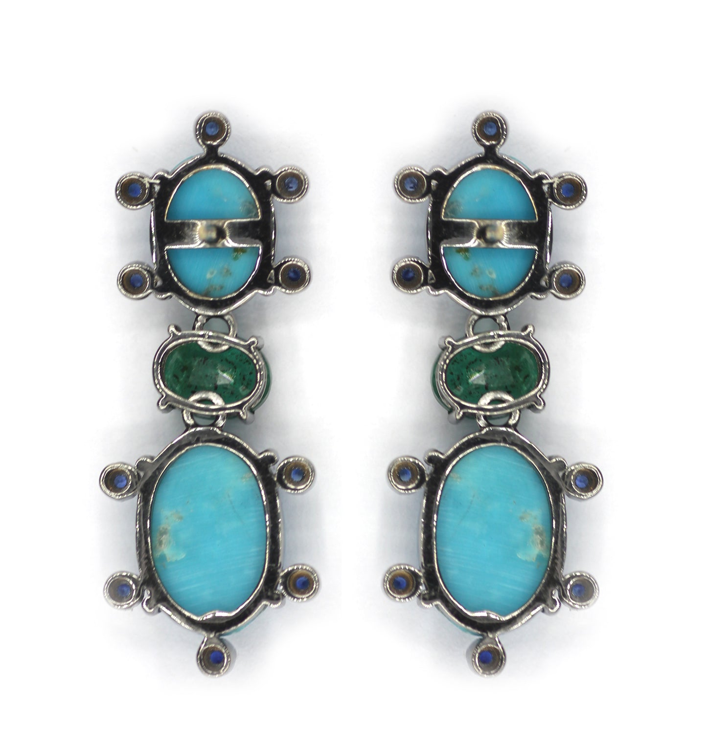 Turquoise 925 silver Emerald Earring