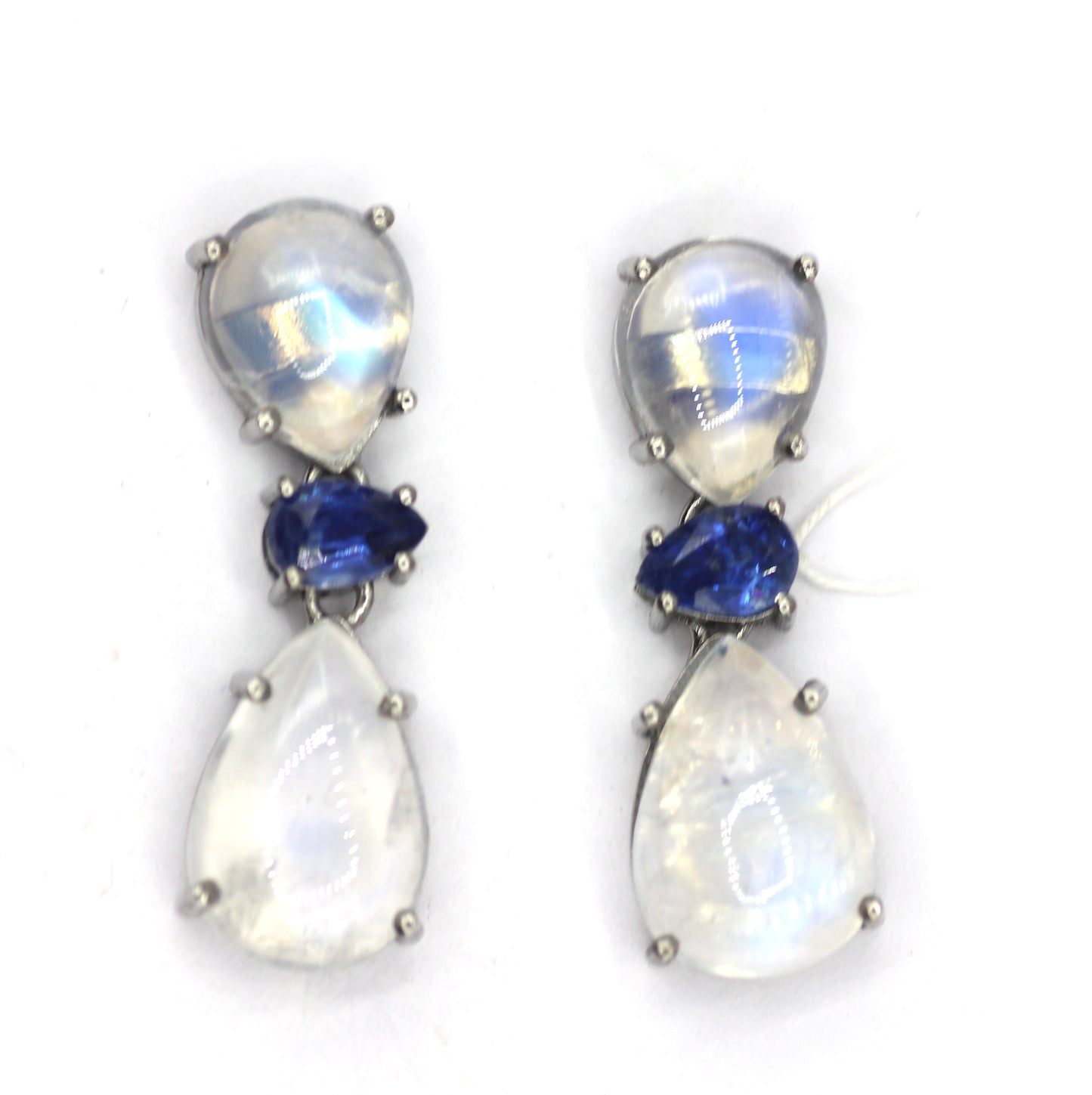 Rainbow Moonstone 925 silver Earring With Kyanite Stone