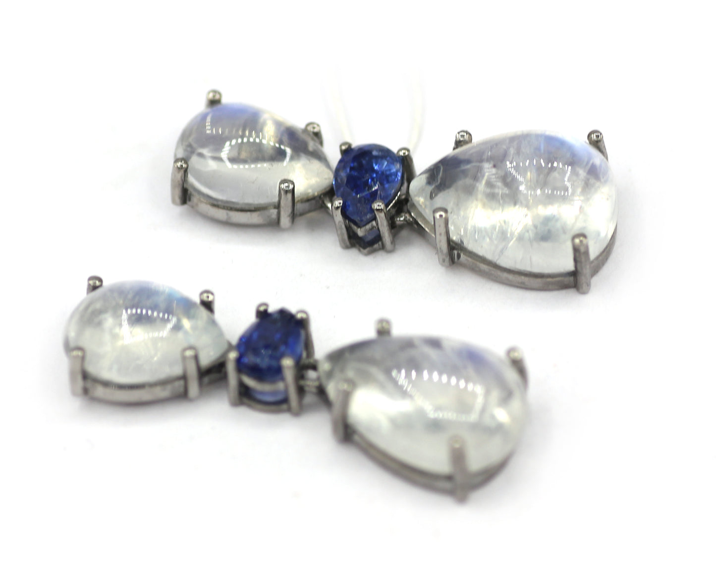 Rainbow Moonstone 925 silver Earring With Kyanite Stone